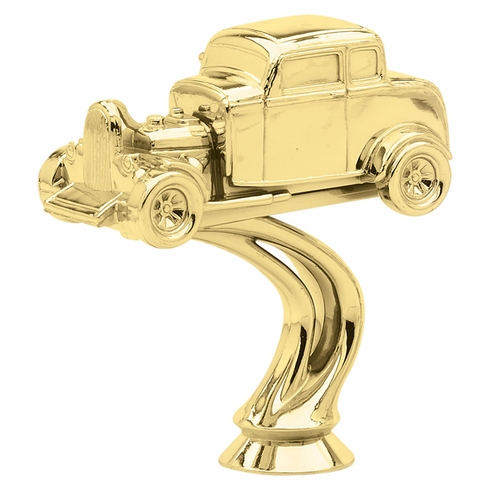 4-1/4 INCH GOLD PLASTIC HOT ROD CAR TROPHY FIGURE