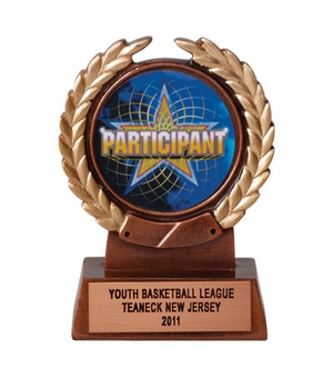4-1/4 INCH RESIN TROPHY, TAKES 2 INCH INSERT