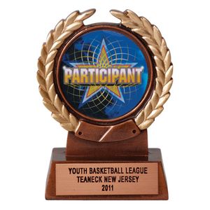 4-1/4 INCH RESIN TROPHY, TAKES 2 INCH INSERT