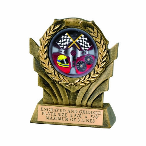 4 1/4 INCH  RESIN WREATH TROPHY, 2 INCH  MYLAR - No Plate
