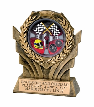 4 1/4 INCH RESIN WREATH TROPHY, TAKES 2 INCH INSERT