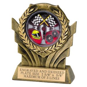 4 1/4 INCH  RESIN WREATH TROPHY, 2 INCH  MYLAR - No Plate