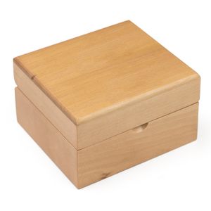 4-1/4 x 4-3/4 x 2-3/4 HARD WOOD KEEPSAKE BOX