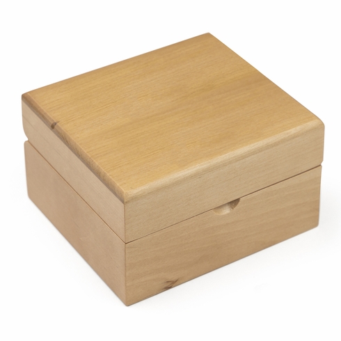 4-1/4 x 4-3/4 x 2-3/4 HARD WOOD KEEPSAKE BOX