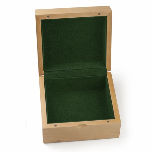 4-1/4 x 4-3/4 x 2-3/4 HARD WOOD KEEPSAKE BOX