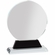 4-1/4 x 6-1/4 INCH ROUND OPTICAL CRYSTAL AWARD ON BLACK PEDESTAL