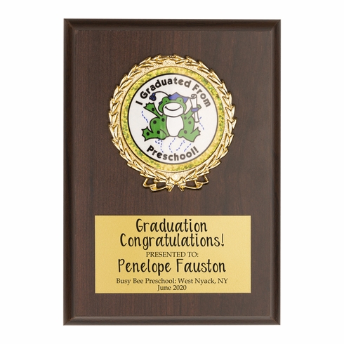 4-1/4 x 6 INCH I GRADUATED FROM PRESCHOOL PLAQUE