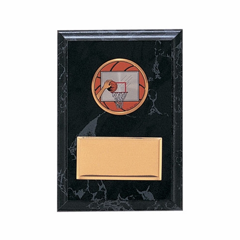 4-1/4 X 6 INCH PLAQUE WITH 2 INCH MEDALLION INSERT AND BRASS PLATE