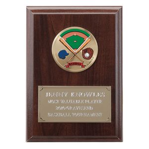 4-1/4  X  6 INCH PLAQUE WITH GOLD EMBOSSED PLATE TAKES INSERT