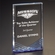 4-1/4" x 7" x 1" FREE STANDING ACRYLIC AWARD MACHINE GROOVED BLUE REFLECTIVE BASE