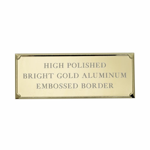 4-1/8 X 1-9/16 GOLD ALUMINUM PLATE