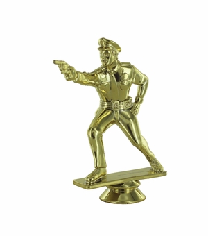 4 3/4 INCH GOLD PLASTIC MALE POLICE PISTOL SHOOTER