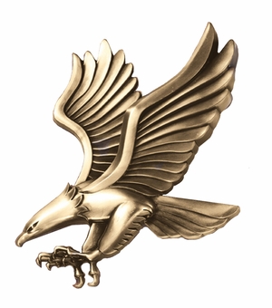 4-3/4" x 4-1/4" MEDIUM EAGLE PLAQUE MOUNT ANTIQUE BRASS DIE CAST