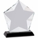 4-3/4 x 5-1/2 INCHES OPTICAL CRYSTAL FROSTED STAR AWARD ON A BLACK CRYSTAL BASE