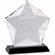 4-3/4 x 5-1/2 INCHES OPTICAL CRYSTAL FROSTED STAR AWARD ON A BLACK CRYSTAL BASE