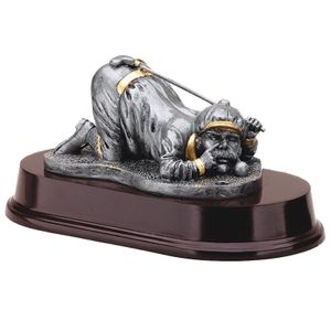 4 INCH COMEDY MALE GOLFER TROPHY RESIN ANTIQUE PEWTER FINISH