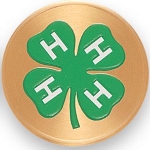 2 Inch in Diameter Round Metal Litho-Print '4-H-Club'  Medallion Insert