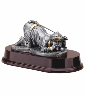 4 INCH COMEDY MALE GOLFER TROPHY RESIN ANTIQUE PEWTER FINISH