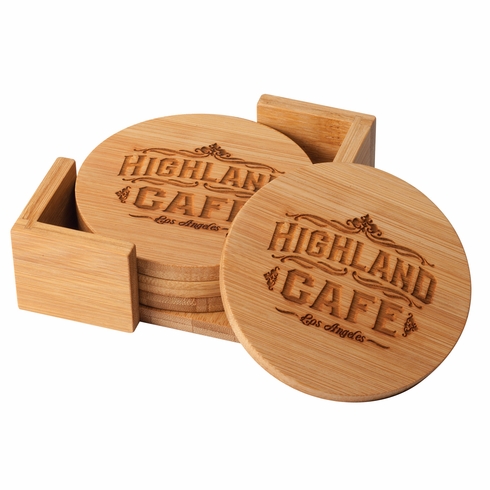 4 INCH DIAMETER GENUINE BAMBOO ROUND COASTERS