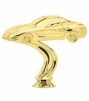 4 INCH GOLD PLASTIC CORVETTE CAR TROPHY FIGURE