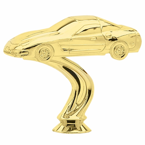 4 INCH GOLD PLASTIC CORVETTE CAR TROPHY FIGURE