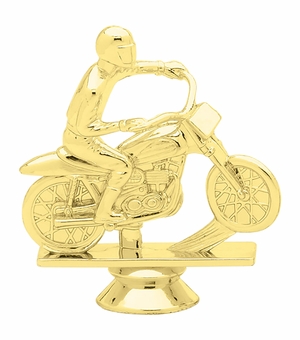 4 INCH GOLD PLASTIC FLAT TRACK MOTORCYCLE TROPHY FIGURE