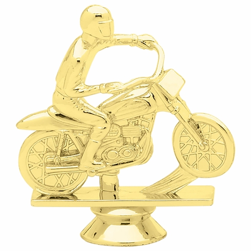 4 INCH GOLD PLASTIC FLAT TRACK MOTORCYCLE TROPHY FIGURE