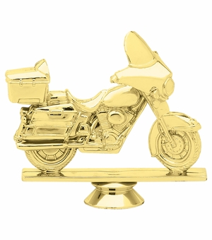 4 INCH GOLD PLASTIC TOURING MOTORCYCLE TROPHY FIGURE