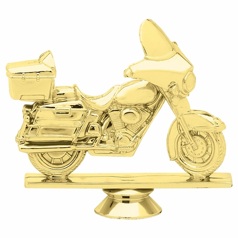 4 INCH GOLD PLASTIC TOURING MOTORCYCLE TROPHY FIGURE