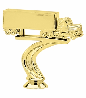 4 INCH GOLD PLASTIC TRACTOR TRAILER TROPHY FIGURE