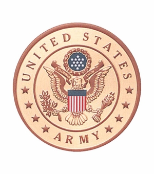4-Inch in Diameter Embossed Gold United States Army Round Metal Medallion Peel-and-Stick Insert
