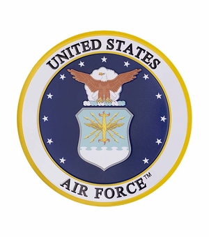 4-Inch in Diameter Embossed United States Air Force Round Metal Medallion Peel-and-Stick Insert