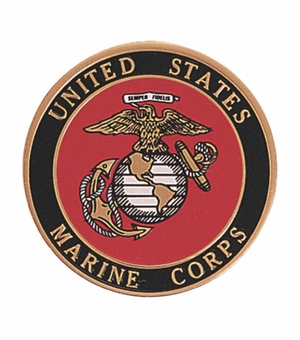 4-Inch in Diameter Embossed United States Marine Corps Round Metal Medallion Peel-and-Stick Insert