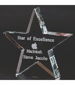 4 INCH OPTICAL CUT CRYSTAL STAR