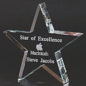 4 INCH OPTICAL CUT CRYSTAL STAR