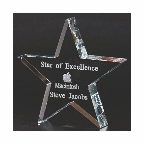 4 INCH OPTICAL CUT CRYSTAL STAR