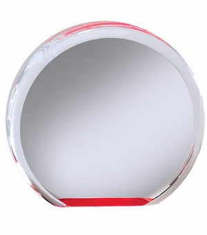 4 INCH ROUND ACRYLIC RED REFLECTIVE MIRROR AWARD