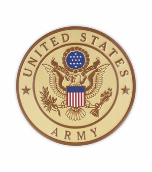 4 INCH ROUND RAISED AND COLOR PRINTED UNITED STATES ARMY SHIELD EMBLEM ALUMINUM METAL MAGNETIC MEDALLION DECAL DISC-MAGNETIC BACK