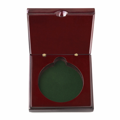 4 X 1 INCH ROSEWOOD PIANO FINISH COIN\MEDAL BOX