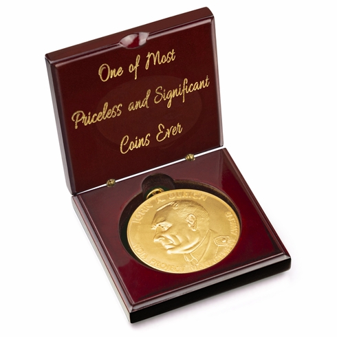 4 X 1 INCH ROSEWOOD PIANO FINISH COIN\MEDAL BOX