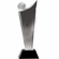 4 x 10-3/4 OPTICAL CRYSTAL GOLF TOWER WITH GOLF BALL ON BLACK BASE