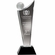 4 x 10-3/4 OPTICAL CRYSTAL GOLF TOWER WITH GOLF BALL ON BLACK BASE