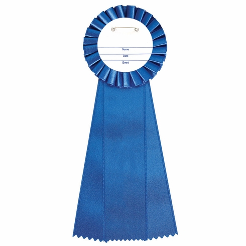 4" x 11" ROSETTE BLUE 1ST PLACE 3 STREAMER RIBBON