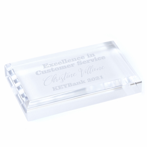 4 x 2-1/4 INCH ACRYLIC RECTANGLE PAPERWEIGHT