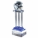 4 x 2-3/4 x 11-1/2 OPTICAL CRYSTAL GLOBE ON PILLAR WITH BLUE ACCENT