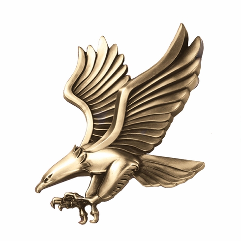 4" x 4" SMALL EAGLE ANTIQUE BRASS DIE CAST PLAQUE MOUNT
