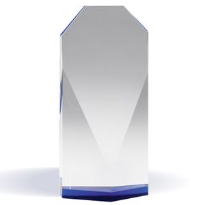 7-3/4 INCH BEVELED CRYSTAL TOWER BLUE BASE