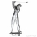 40 INCH HAND CRAFTED SILVER PLATED ITALIAN TROPHY CUP WITH MALE GOLF FIGURE ON WALNUT BASE
