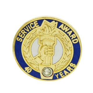 40 YEARS OF SERVICE AWARD PIN WITH SWAROVSKI CRYSTAL