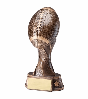 5-1/2 INCH ANTIQUE BRONZE RESIN FOOTBALL TROPHY